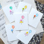Pack Of Six Handmade Button Balloon Birthday Cards, thumbnail 1 of 2