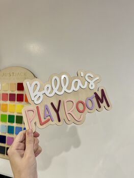 Personalised Wooden Children's Playroom Sign Decor, 7 of 9