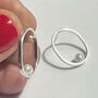 Handmade Sterling Silver Oval Pearl Stud Earrings, thumbnail 2 of 4