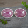 28.5ct Pink Sapphire Cufflinks In Sterling Silver, thumbnail 1 of 3