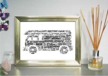 Fire Engine Personalised Word Art Print By Unique Word Art ...
