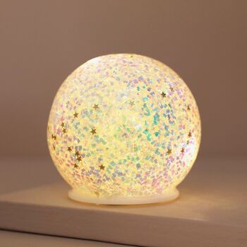 Small LED Iridescent Glitter Light Globe, 3 of 3