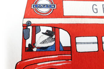 Personalised Children's London Bus Picture Print, 8 of 12