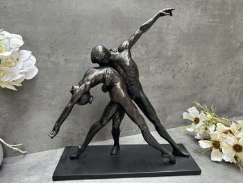 Dancing Couple Lovers Figurine – 37cm Black Ornament, 2 of 12