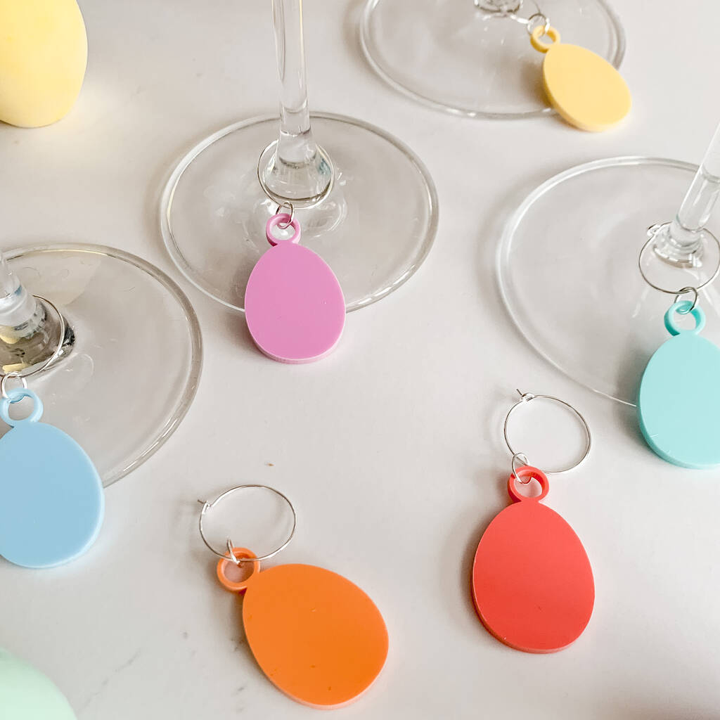 Acrylic Easter Egg Glass Charms Set Of Six, 1 of 3