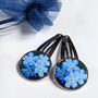Forget Me Not Hair Clips Pair, thumbnail 2 of 3