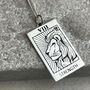 Sterling Silver Lion Strength Tarot Necklace, thumbnail 4 of 5