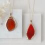 Gold Plate Orange Agate Crystal Long Length Necklace, thumbnail 1 of 6