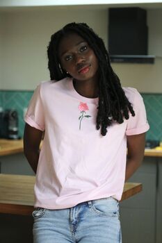 Single Pink Rose T Shirt, 6 of 9