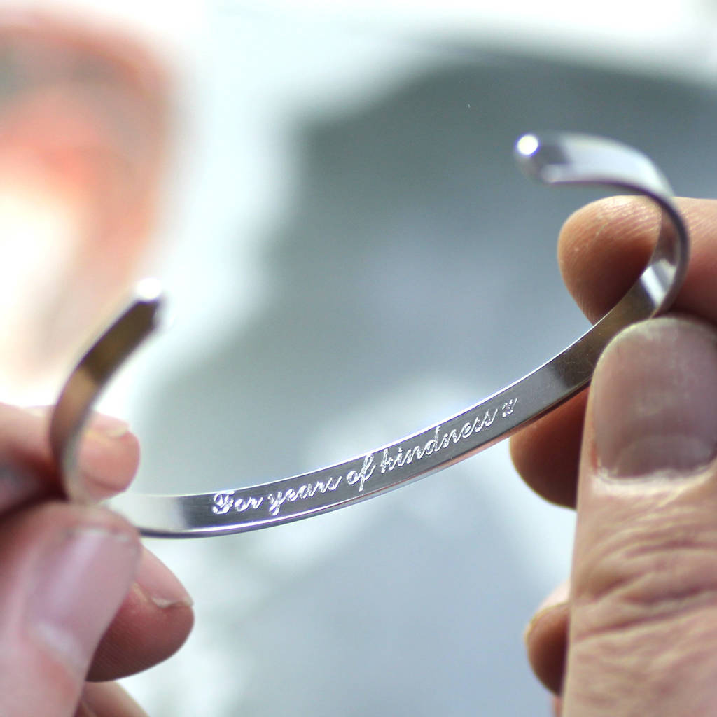 Personalised Mens Silver Bangle, 1 of 8
