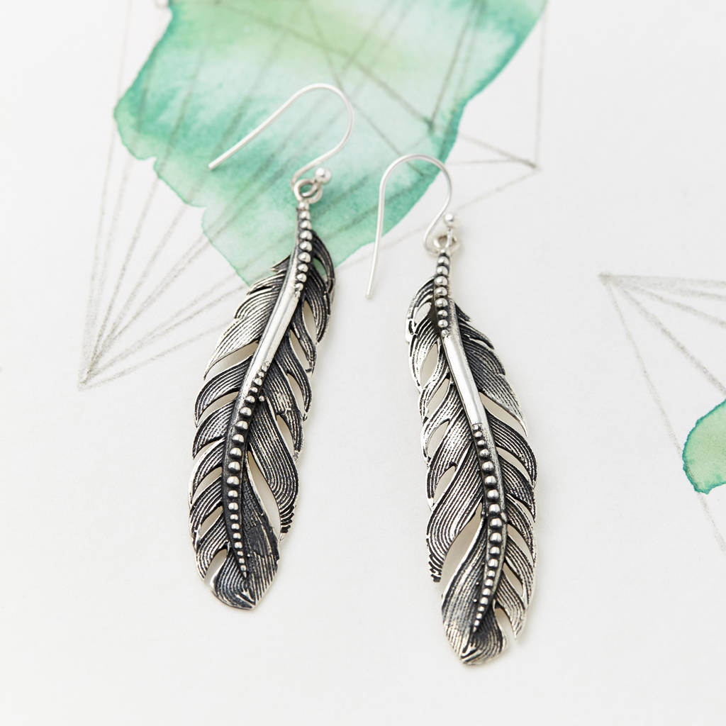 freedom feather earrings by charlotte's web jewellery