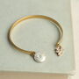 Art Deco Pearl Bracelet Cuff Bangle, thumbnail 5 of 9
