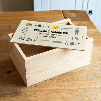 Personalised Fishing Box With Sliding Lid Gift, 4 of 5