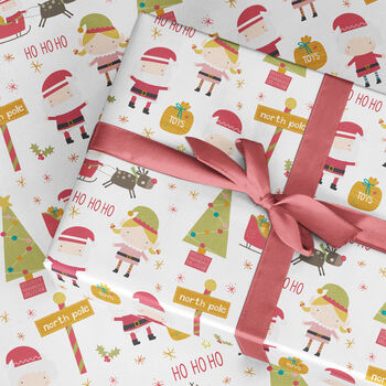 Santa's Elf Girl Wrapping Paper Roll Or Folded, 3 of 3