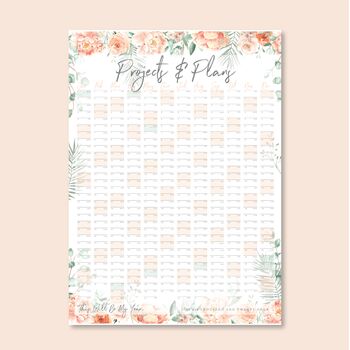 2024 Peach And Greenery Portrait Wall Planner, 3 of 3