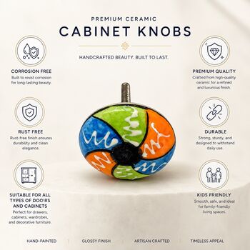 Carnival Swirl Ceramic Drawer Knob, 5 of 10