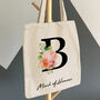 Personalised Floral Initial Tote Bag, thumbnail 1 of 2