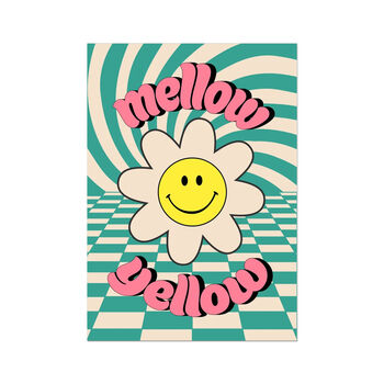 Mellow Yellow Art Print Smiley Poster, 4 of 4