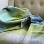 Green And Blue Check Wool Throw, thumbnail 2 of 3