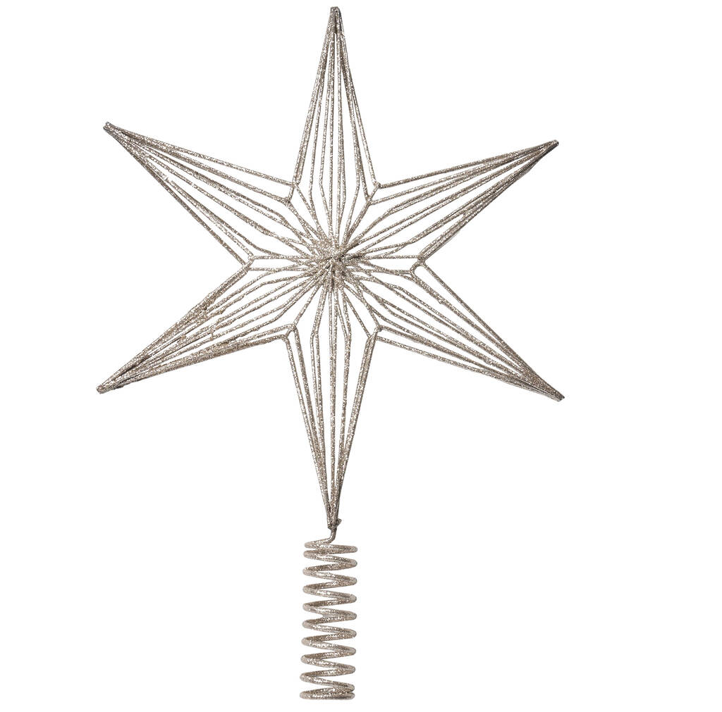 Gold Tinsel Star Tree Topper By Ella James