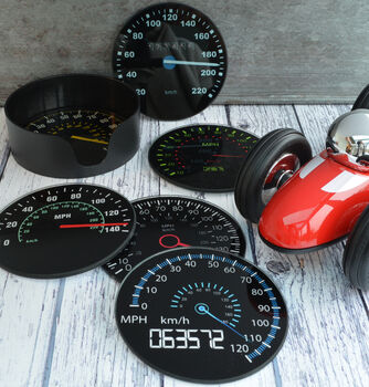 Set Of Six Car Speedometer Coasters, 3 of 5