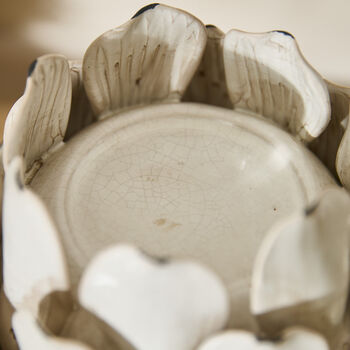 Aged White Artichoke Candle Holder Ornament, 6 of 6