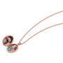 Little 18 K Rose Gold Plate Oval Clear Crystal Locket, thumbnail 3 of 9
