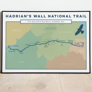 Personalised Hadrian’s Wall Map Art Print, 3 of 9