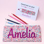 Personalised Liberty Pencil Case And Card First Day Of School Gift, thumbnail 1 of 6