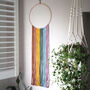 Modern Rainbow Joy Macrame Hoop Wall Hanging, thumbnail 2 of 7