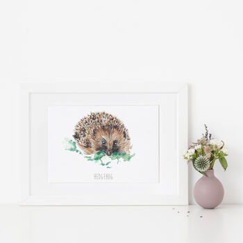 Personalised Hedgehog Watercolour Art Print, 4 of 5