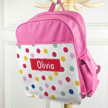 Personalised Girl's Patterned Pink Rucksack, 7 of 12