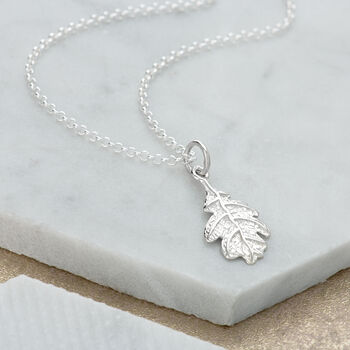 Oak Leaf Charm Necklace, Sterling Silver, 3 of 8