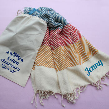 High Quality Soft Cotton Throw, Personalised Gift, 5 of 12