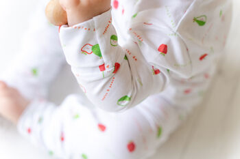 Organic Cotton Sleepsuit Apples And Pears, 2 of 5