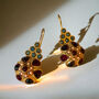 Red Garnet Earrings Plated With 24k Gold, thumbnail 4 of 4