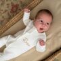 Personalised Baby Zip Sleepsuit, thumbnail 7 of 9
