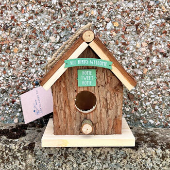 Bark Wooden Bird House Gift For Gardeners, 6 of 7