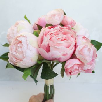 Soft Pink Mixed Faux Peony Bouquet, 5 of 7