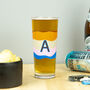 Personalised Wavy Stripe Initial Printed Pint Glass, thumbnail 1 of 9