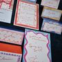 Recycled Wiggly Line Menu And Place Card Set, thumbnail 3 of 12