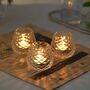 Set Of Three Glass Candle Holder Candlestick Holders, thumbnail 1 of 8
