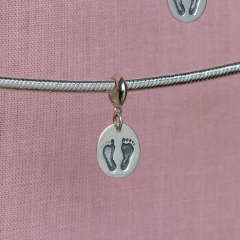 Sterling Silver Footprints Charm, 4 of 7