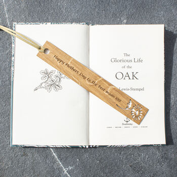 Personalised Gift Oak Bookmark Inspired By Nature, 3 of 11