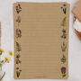 A5 Kraft Letter Writing Paper With Purple Floral Border, thumbnail 1 of 4