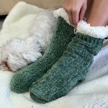 Personalised Chenille Slipper Socks, 5 of 9