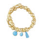Goa Gold Plated Nuggets Bracelet Set With Gemstone, thumbnail 4 of 7