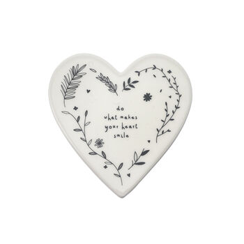 Floral 'Do What Makes Your Heart Smile' Ceramic Coaster, 2 of 3