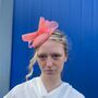 Coral Fascinator Cocktail Hat ' Candace', thumbnail 1 of 8