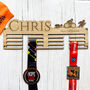 Personalised Wooden Triathlon Medal Display Holder, thumbnail 1 of 6